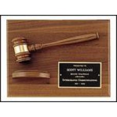 PG2786 Walnut Gavel Plaque